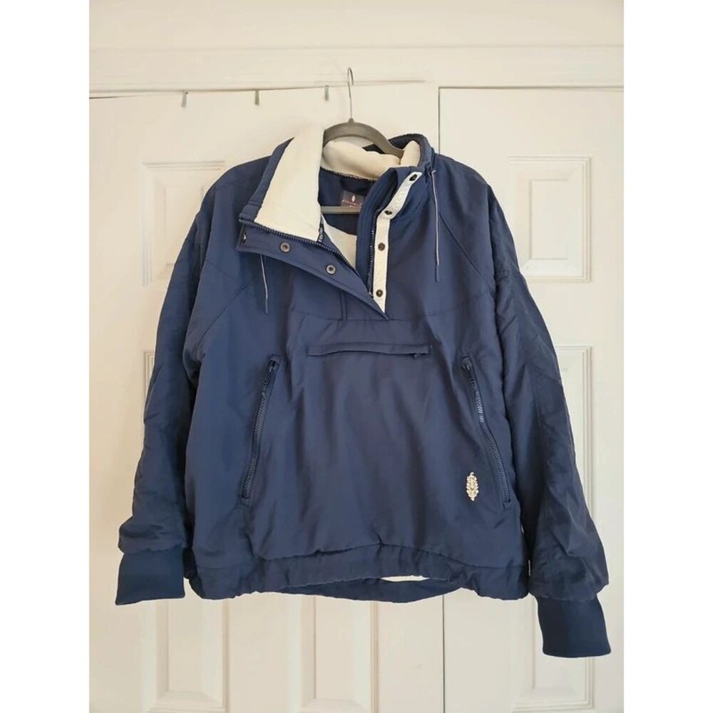 Free people movement field tripper half zip navy blue pullover
